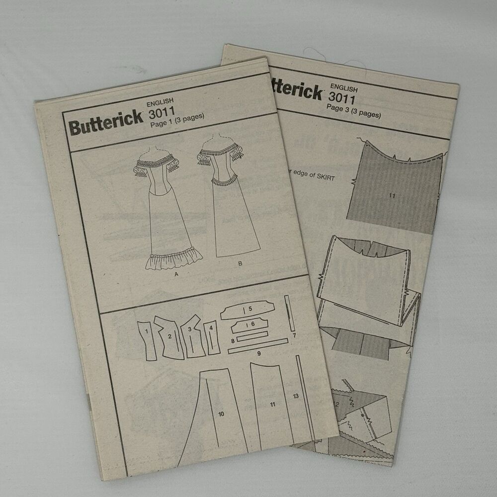 Butterick 3011 Sewing Pattern Edwardian Gown Dress Train Size 18 20 22 History - Picture 10 of 12